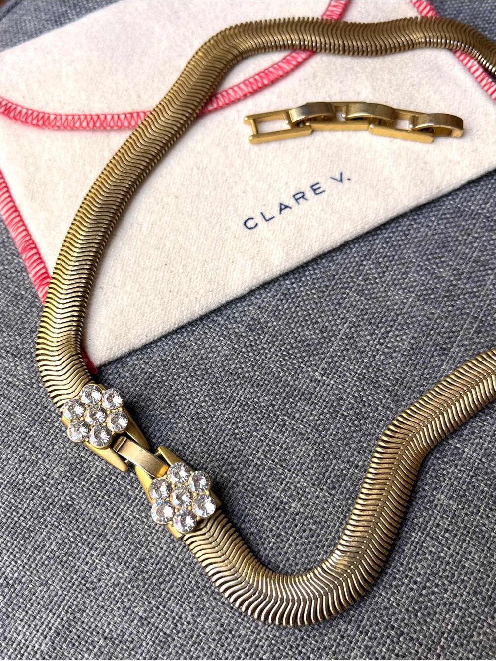 Clare Gold-Tone Snake Chain Collar Necklace - Picture 2 of 9